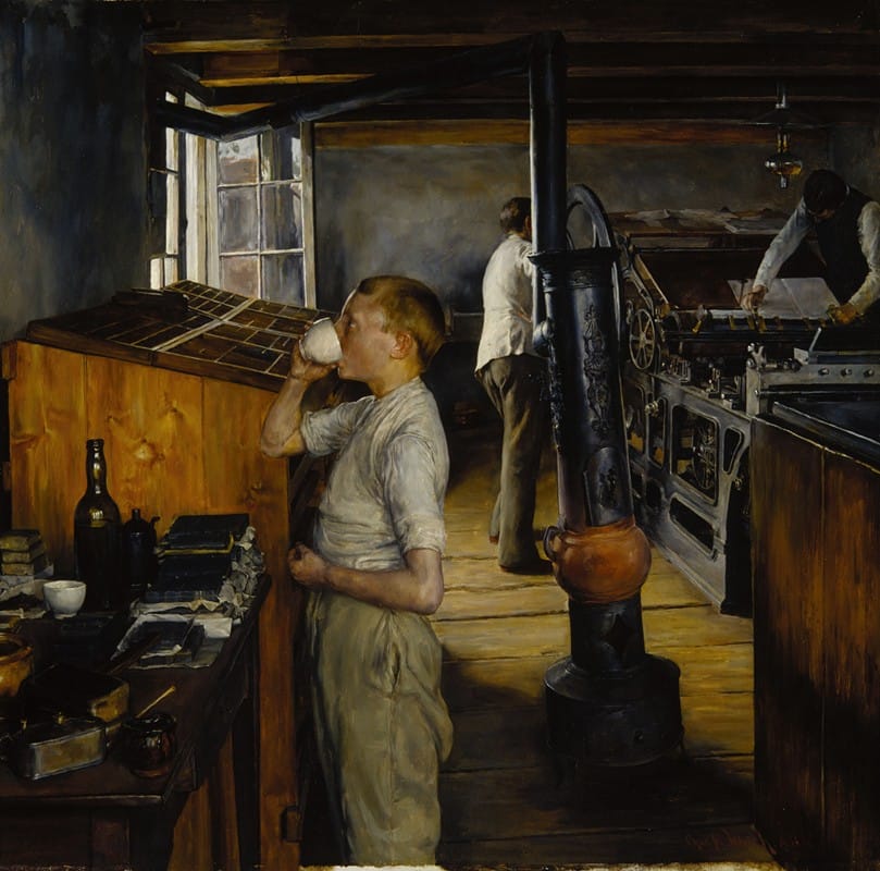 Charles Frederic Ulrich - The Village Printing Shop, Haarlem, the Netherlands