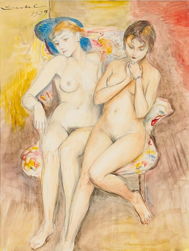 Nils Dardel - Two girls in a chair