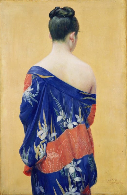 Okada Saburōsuke - Kimono with Iris Pattern