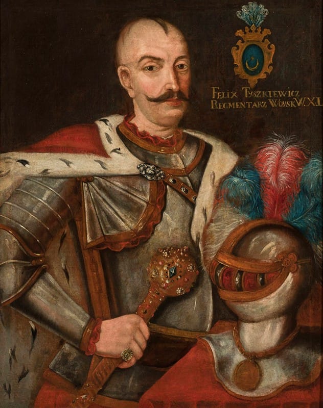 Anonymous - Portrait of Felix Tyszkiewicz , Leliwa coat of arms, regimentarius (deputy hetman) of the Grand Duchy of Lithuania