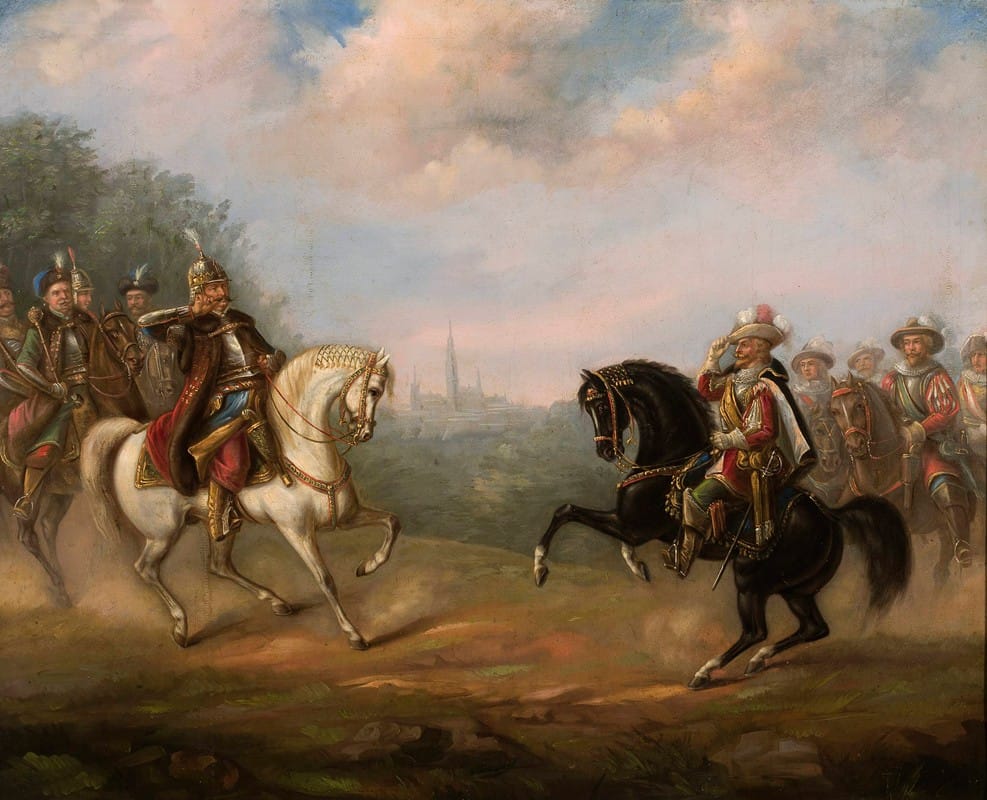 Feliks Sypniewski - King John III Sobieski meets emperor Leopold at Vienna