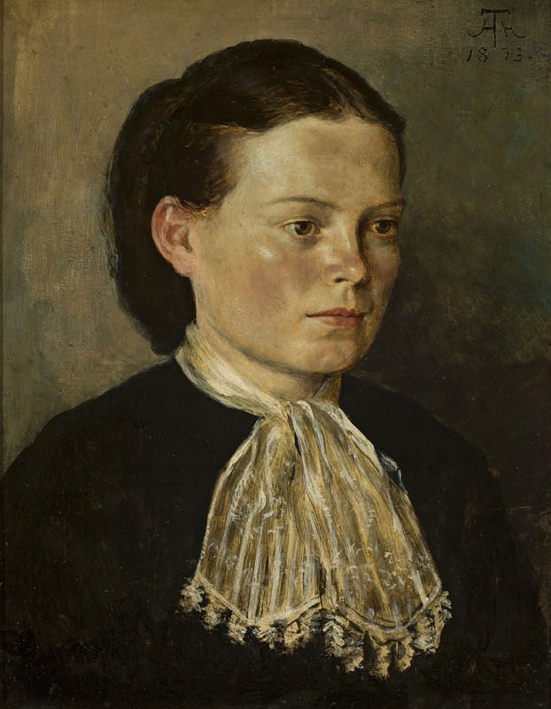 Hans Thoma - Portrait of Agathe, artist’s sister