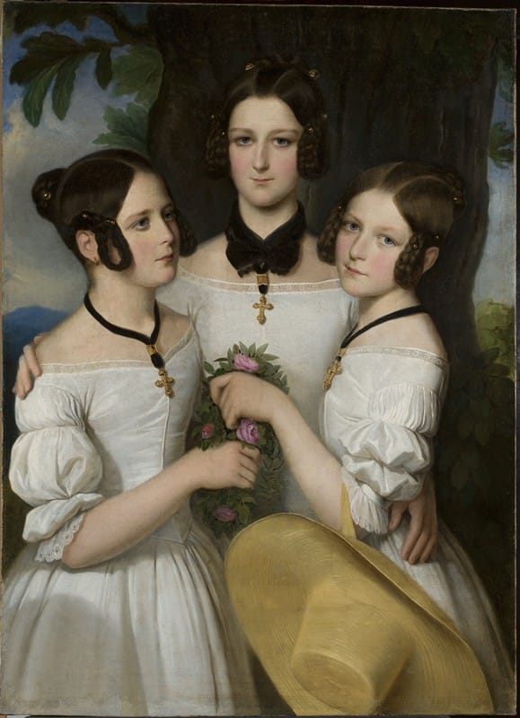 Johann Nejebse - Portrait of three girls