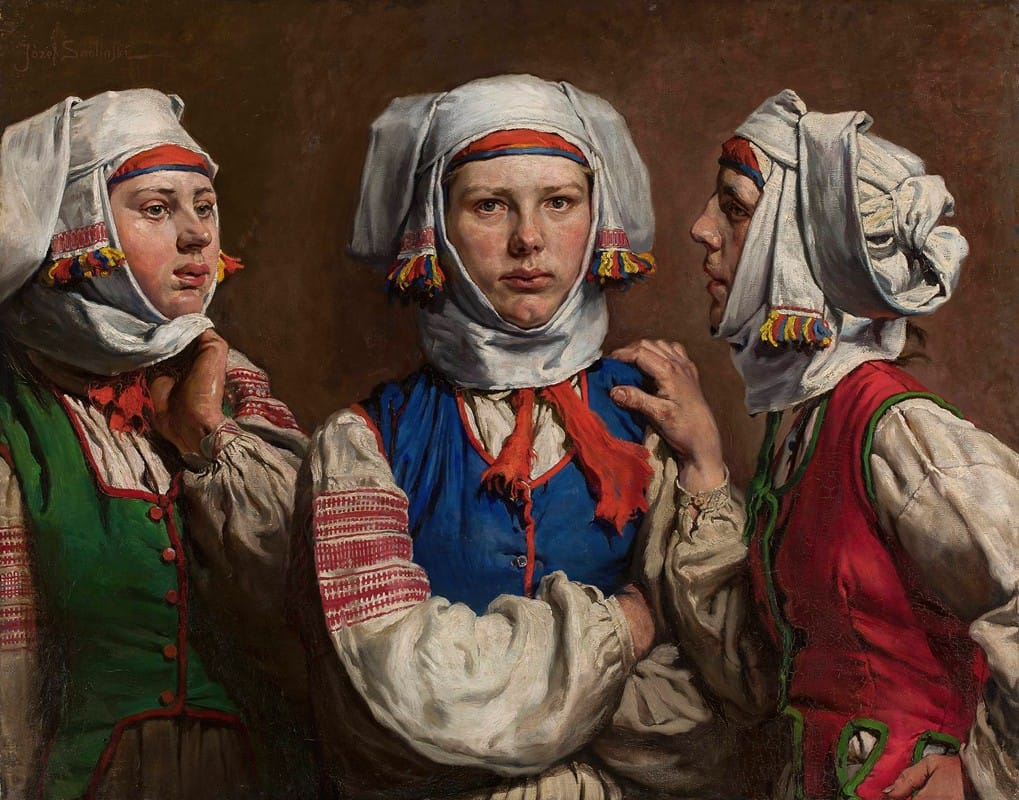 Józef Smoliński - Three women in folk attires
