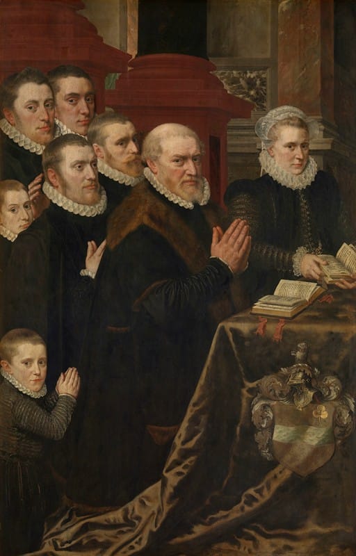 Adriaen Thomasz. Key - Gillis de Smidt and Seven of his Children