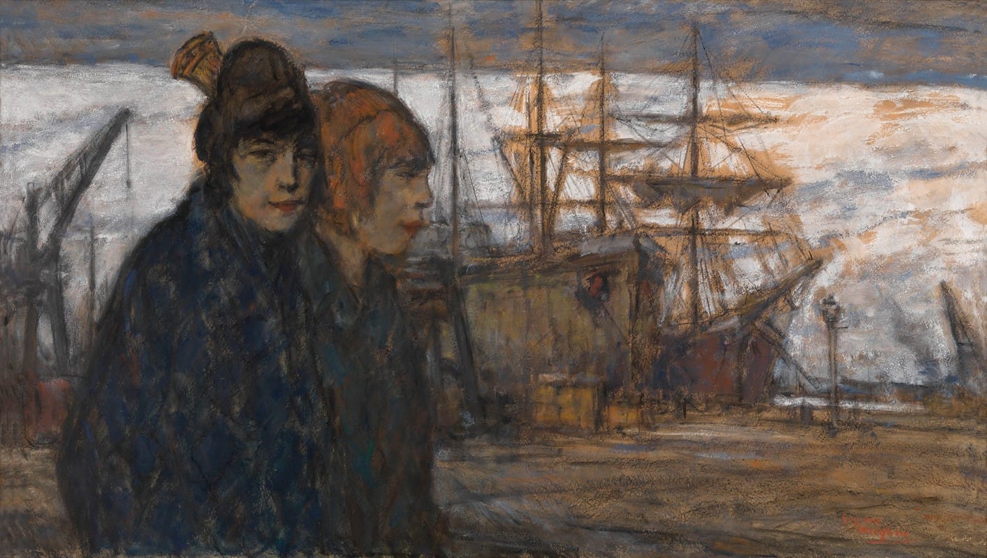 Eugeen Van Mieghem - Women at the Harbour