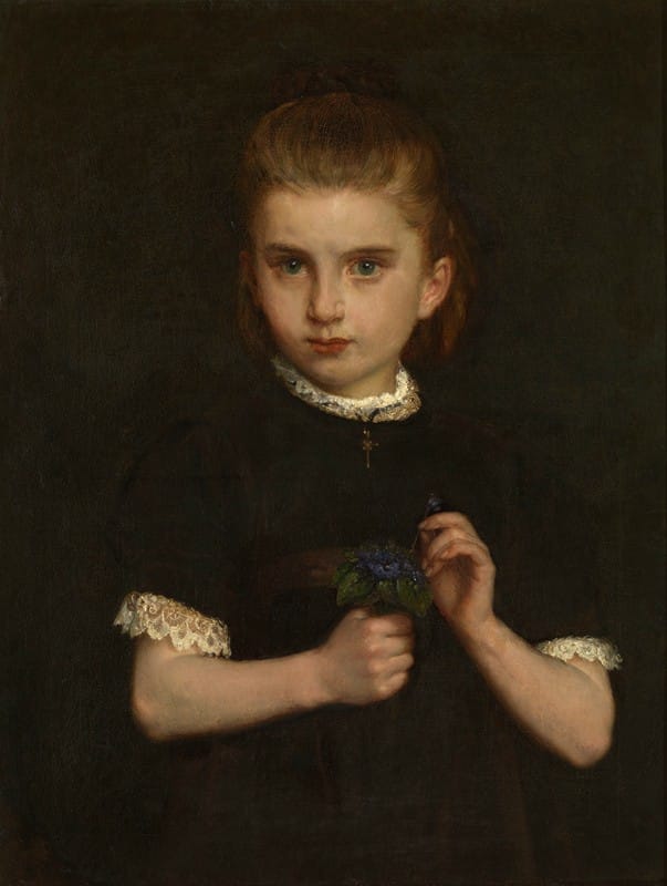Eugène Siberdt - Girl holding Violets