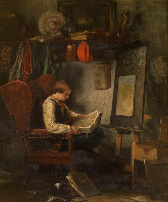 Ferdinand De Braekeleer II - Young Artist in a Studio