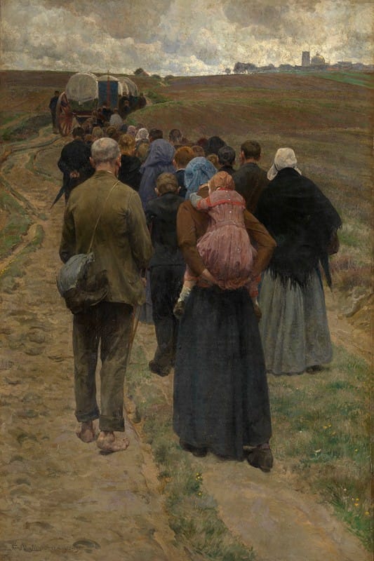 Frans Van Leemputten - Pilgrims at the Moor