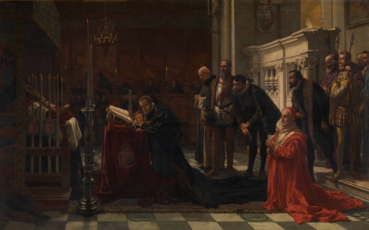 Karel Ooms - Philip II of Spain Honours Don John of Austria