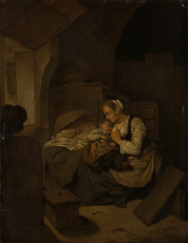 Cornelis Pietersz. Bega - Interior with Nursing Mother
