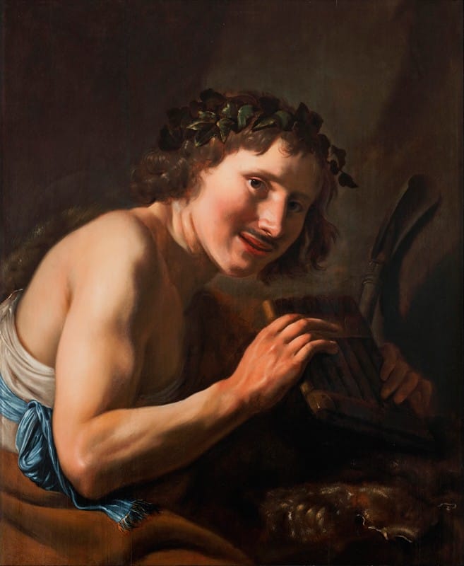 Johannes Moreelse - A shepherd holding Pan’s pipe