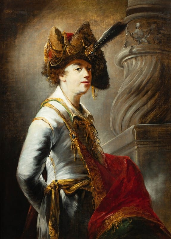Matthäus Loder - Portrait of a gentleman wearing a hat