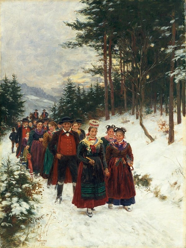 Wilhelm Gustav Friedrich Hasemann - Bridal Procession in Winter
