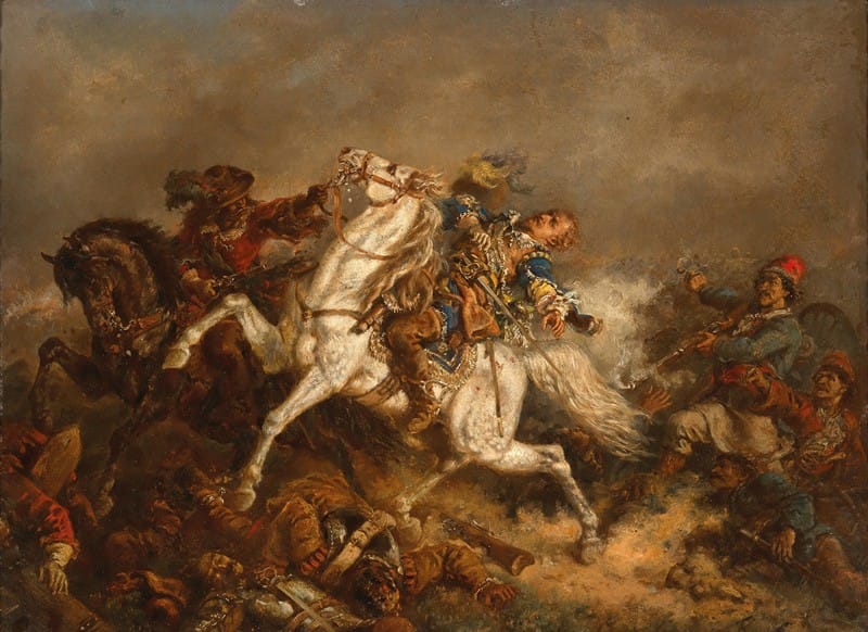 Friedrich Kaiser - King Gustav II Adolf of Sweden (1594-1632) at the Battle of Lützen