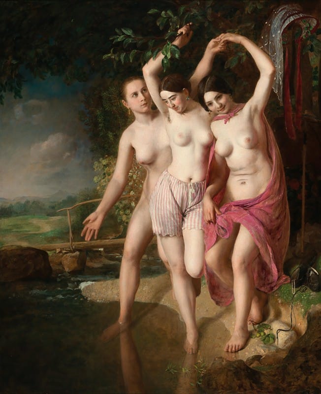 Johann Baptist Reiter - Three Bathers