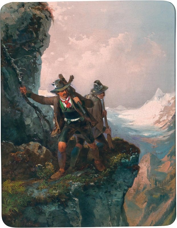 Johann Joseph Rauch - Two Hunters near a Rock