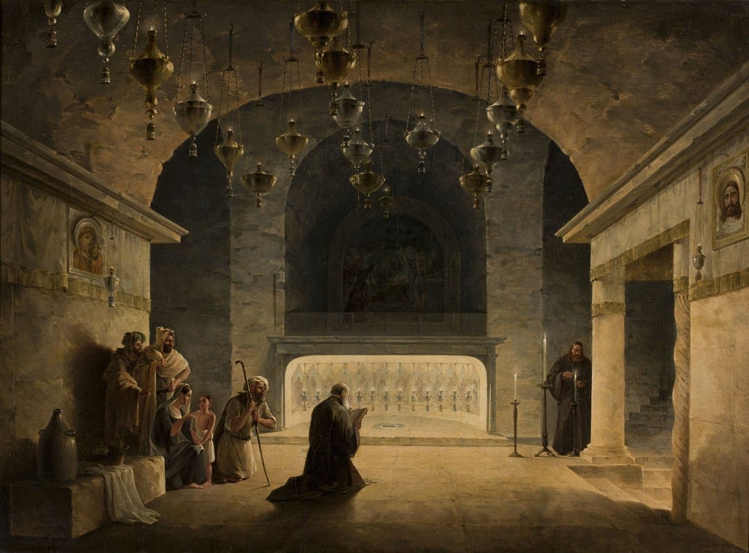 Maxim Nikiforovitsch Worobjeff - Interior of the crypt in the Church of the Nativity in Bethlehem