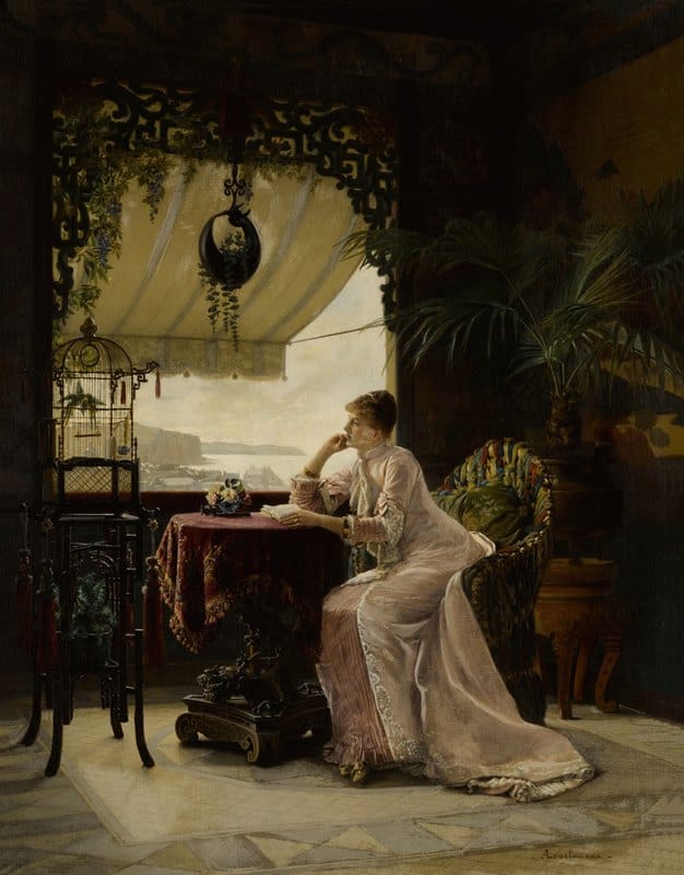 Louis-Auguste-Georges Loustaunau - Daydreaming in a Chinois Interior