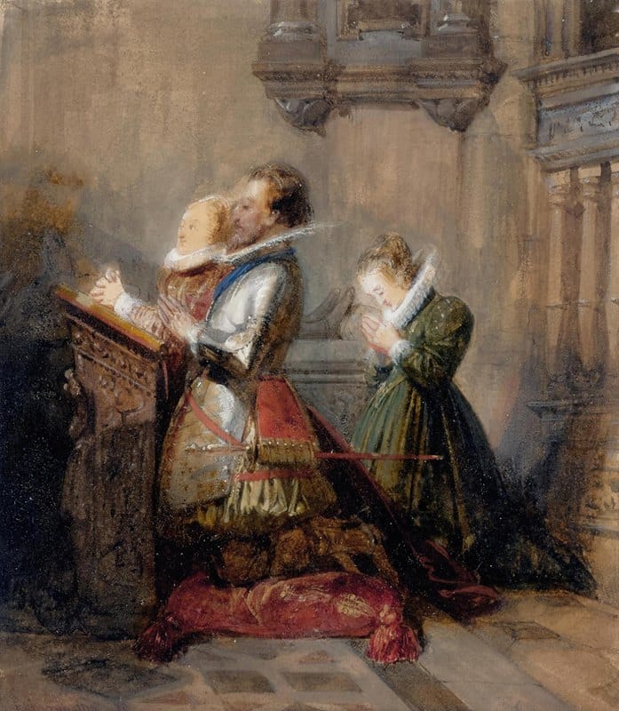 Richard Parkes Bonington - Henry IV praying, accompanied by two ladies (La Prière)