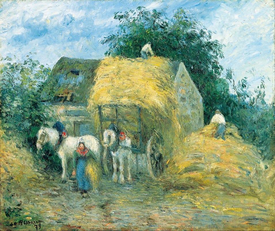 Camille Pissarro - The Hay Cart, Montfoucault