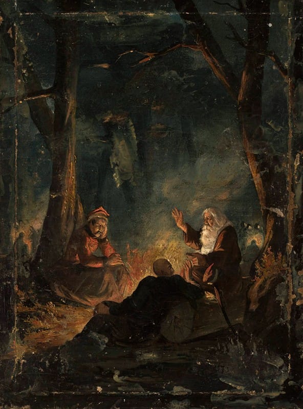 Ignacy Gierdziejewski - Rzewuski, priest Marek and Pułaski in the Niepołomice Forest