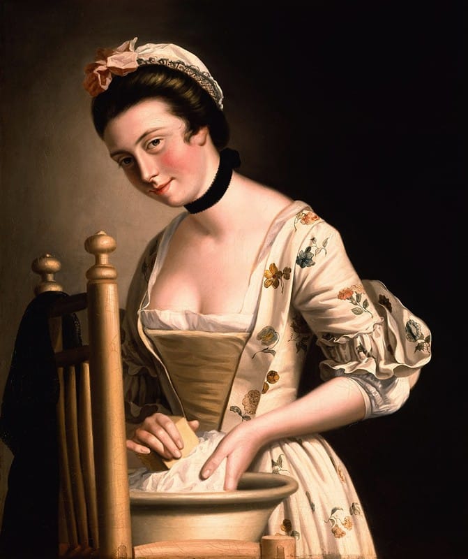 Henry Robert Morland - A Woman doing Laundry