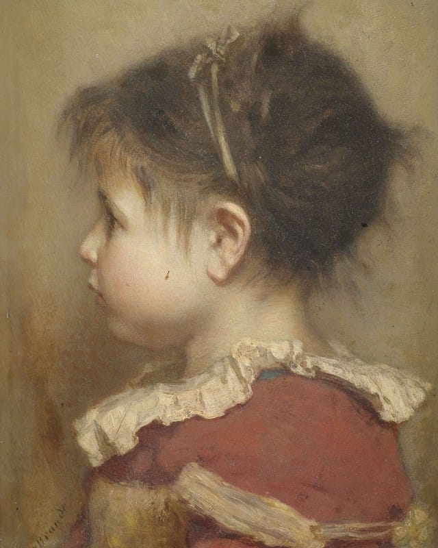 Otto Brandt - Profilbildnis eines kleinen Mädchens in rotem Kleid