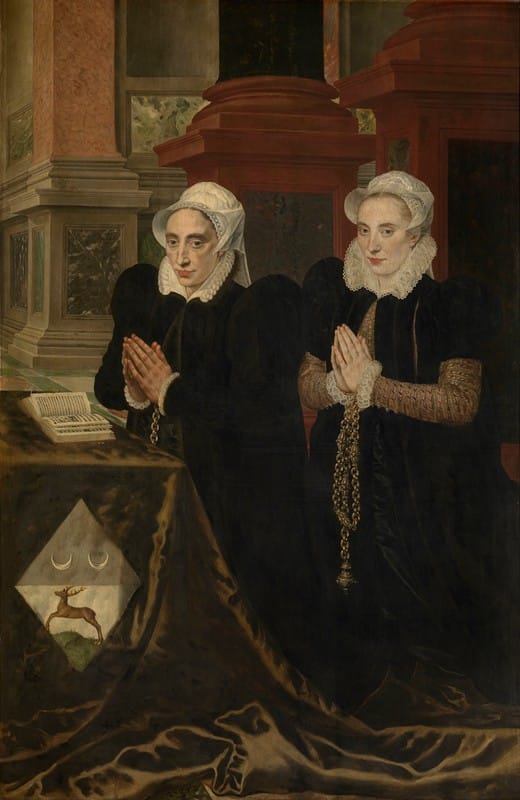 Adriaen Thomasz. Key - Maria de Deckere, Second Wife of Gillis de Smidt, and Béatrix, one of their Daughters