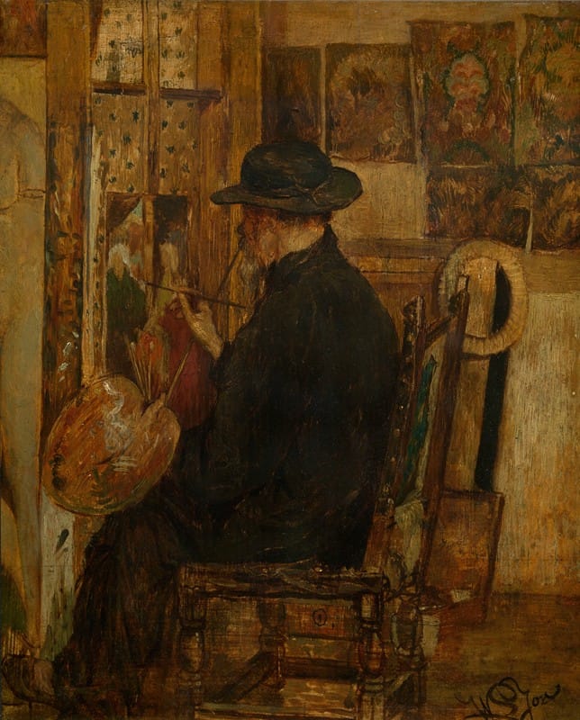 Willem Linnig the Younger - Willem Linnig I, the Painter’s Father in his Studio