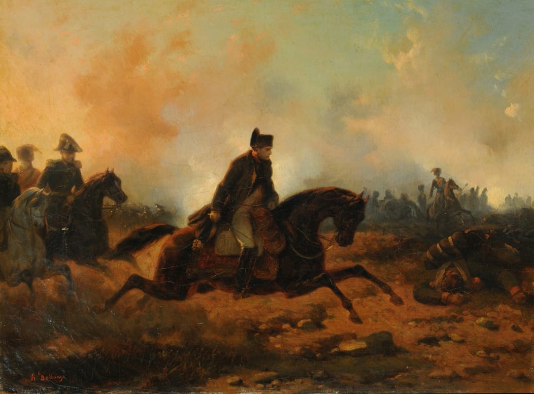 Hippolyte Bellangé - Napoleón chargeant a Waterloo