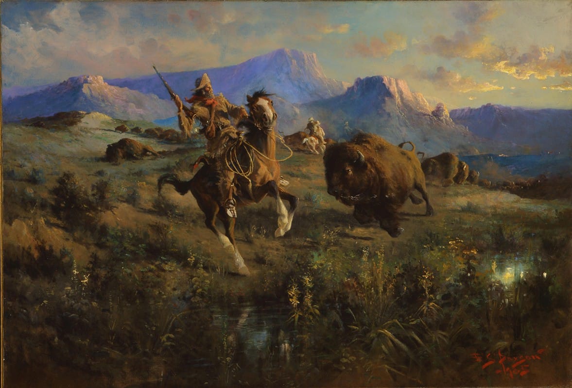 Edgar Samuel Paxson - Buffalo Hunt