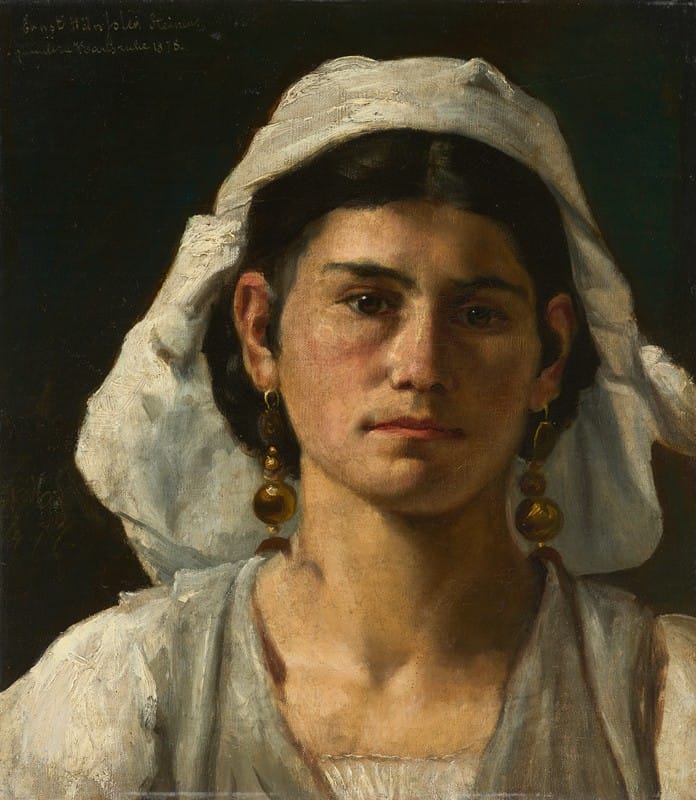 Ernst Hänßler - Portrait of an Italian Woman
