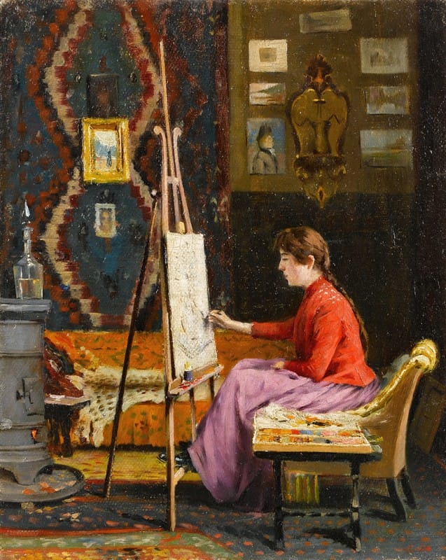Halil Pasha - Girl Painter and Her Studio