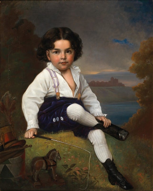 Karl Nagl - A Boy with a Riding Crop