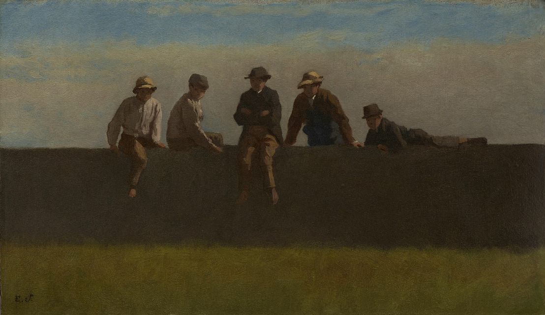 Eastman Johnson - Five Boys on a Wall