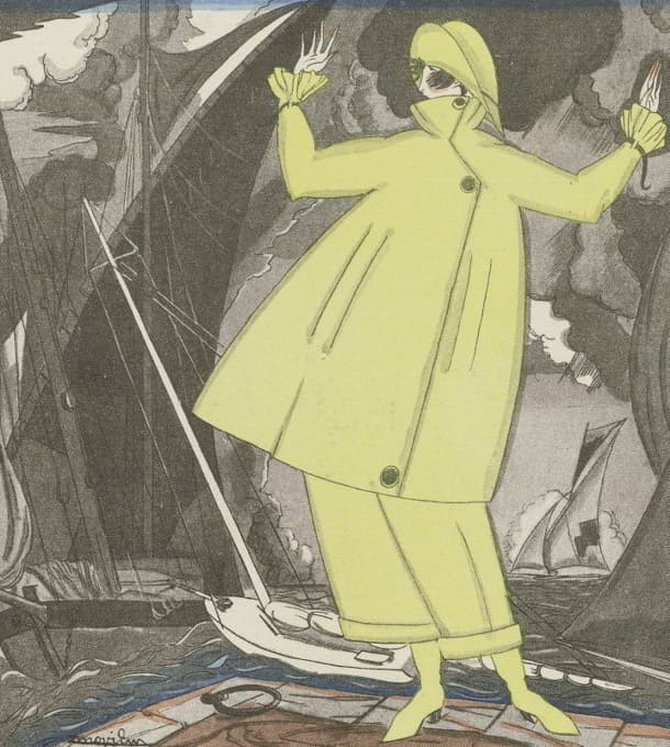 Anonymous - Gazette du Bon Ton, 1920 – No. 6 : Gros temps / Costume pour le yachting