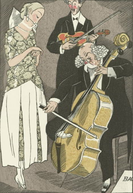 《好音调公报》，1920年第9期，插图66:o El Relicario大师/丝带装饰的晚宴礼服
