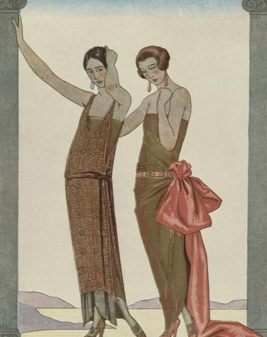Anonymous - Gazette du Bon Ton, 1922 – No. 8 : Vesper / Robes du soir, de Worth
