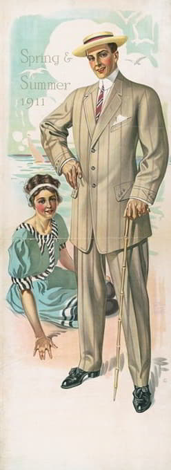 Anonymous - Man standing and woman seated on the beach