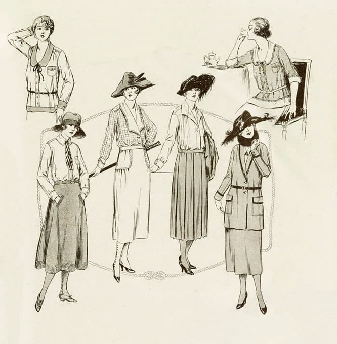 在定制的时装中，人们看到的变化有圆形短裙、男式上衣和一定程度的柔软