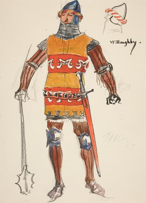 威洛比，亨利·欧文计划制作的理查二世的服装素描