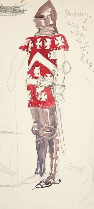 伯克利，亨利·欧文计划制作的《理查德二世》的服装素描