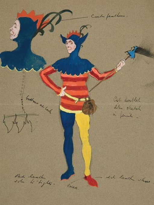 杰斯特，亨利·欧文计划制作的理查德二世的服装素描