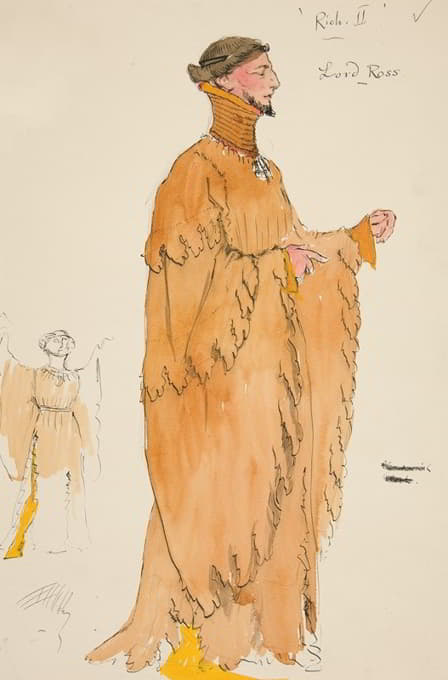 Edwin Austin Abbey - Lord Ross, costume sketch for Henry Irving’s Planned Production of King Richard II