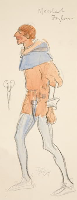 商人泰勒，亨利·欧文计划制作的理查德二世的服装素描