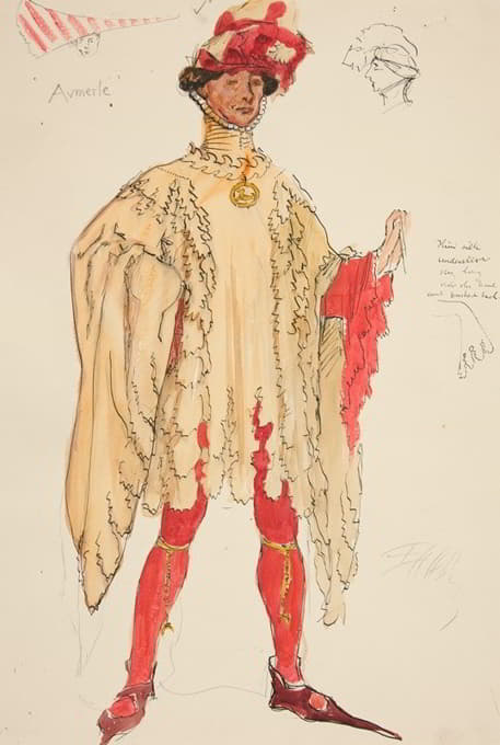 奥默尔，亨利·欧文计划制作的理查德二世的服装素描