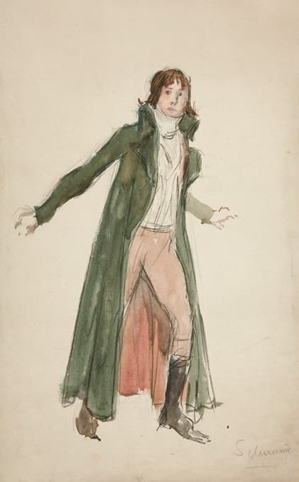 Edwin Austin Abbey - Sketch of a young man – study for illustration to a play
