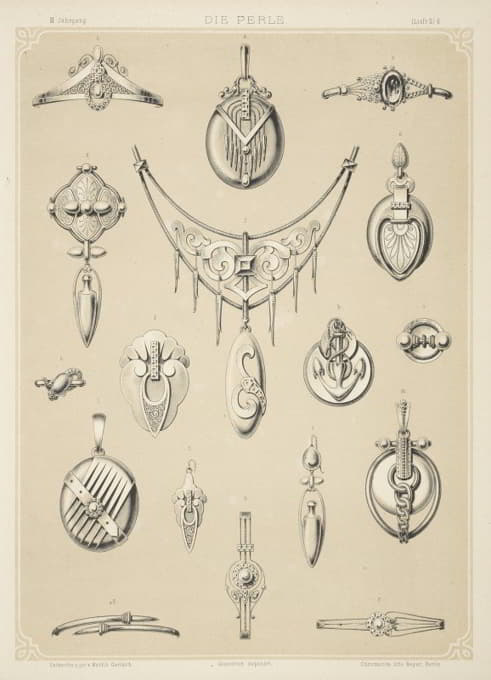 Ii Jahrgang（Liefr。Ii）6。[十七种银首饰设计，有些带有珍珠。]