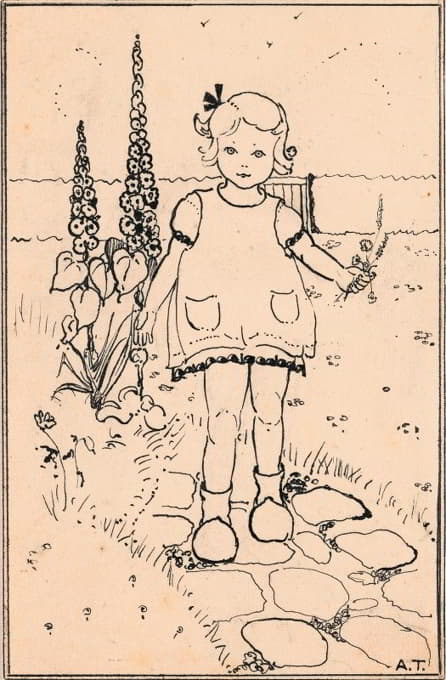 A. Tinbergen - Meisje met bloemen